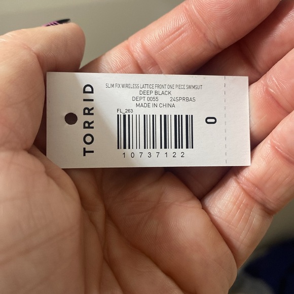 Torrid Wire-Free Lightly Lined Mid Coverage Lattice Front swimsuit - Picture 7 of 7